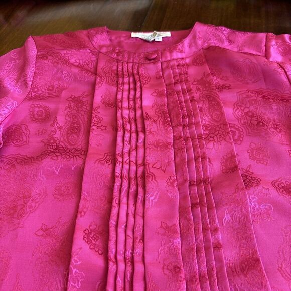 Vintage Laura and Jayne Collection blouse womens size 6 Fuschia - Picture 2 of 8